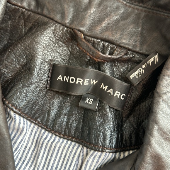 Andrew Marc brown Leather Jacket size XS - Picture 2 of 7